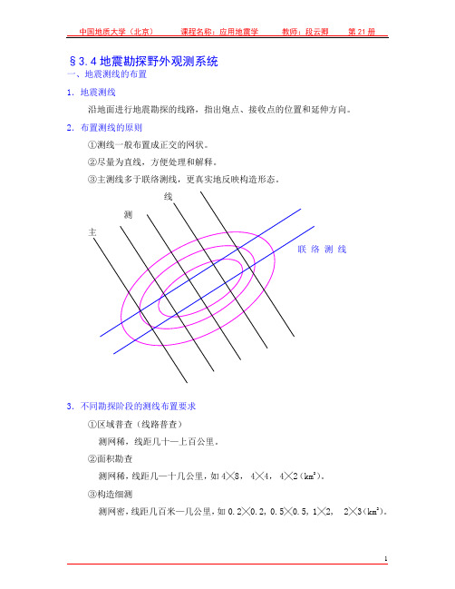 地震勘探野外观测系统