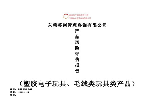 风险评估报告(塑胶电子玩具、毛绒类玩具类产品)