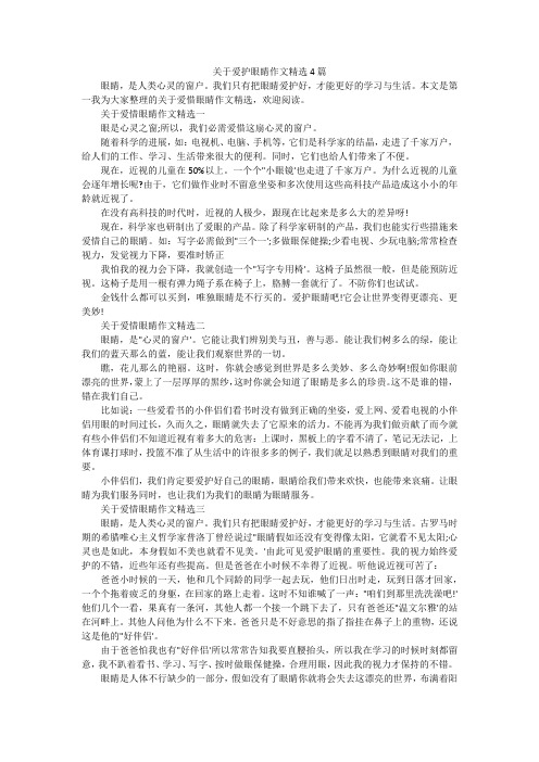 关于爱护眼睛作文精选4篇