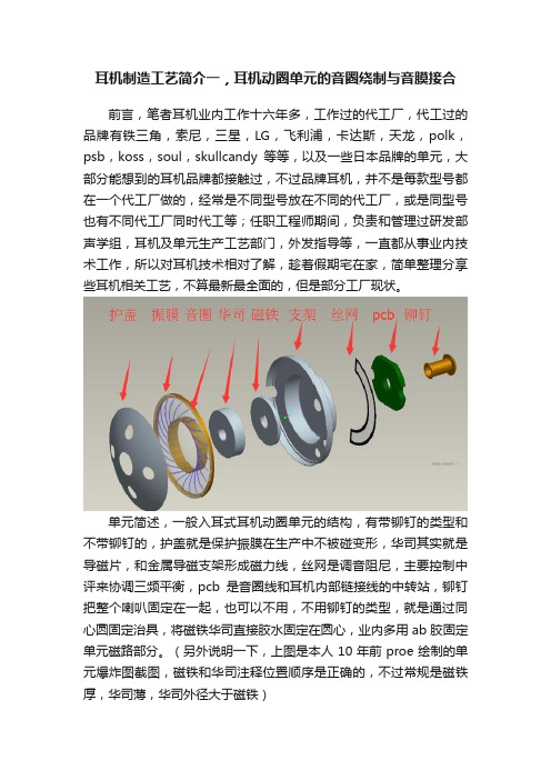 耳机制造工艺简介一，耳机动圈单元的音圈绕制与音膜接合