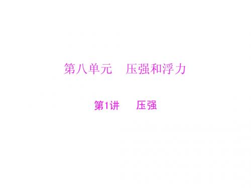 广东省2013年中考物理二轮专题复习课件：压强