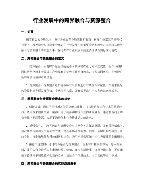 行业发展中的跨界融合与资源整合