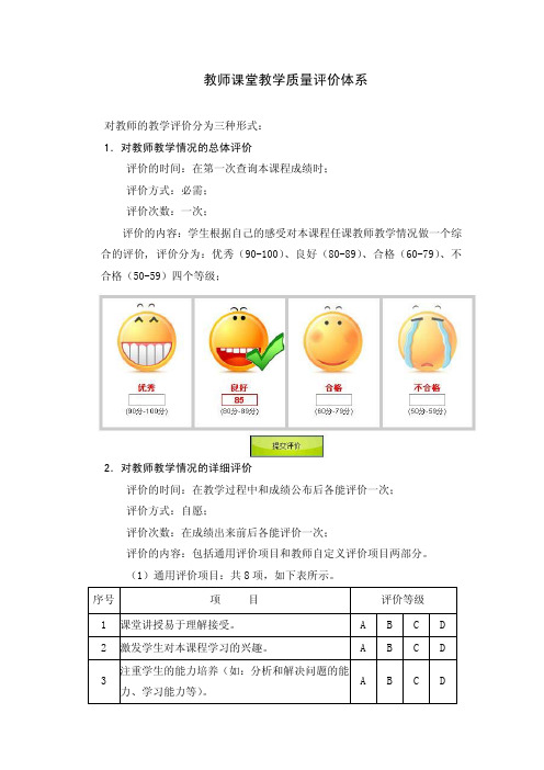 量化评价指标体系