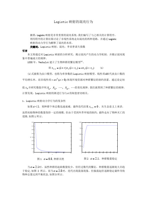 Logistic映射的混沌行为