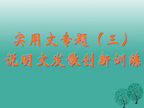 湖南省益阳市大通湖区第二中学中考语文实用文专题复习