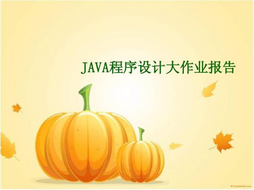 JAVA程序设计大作业报告