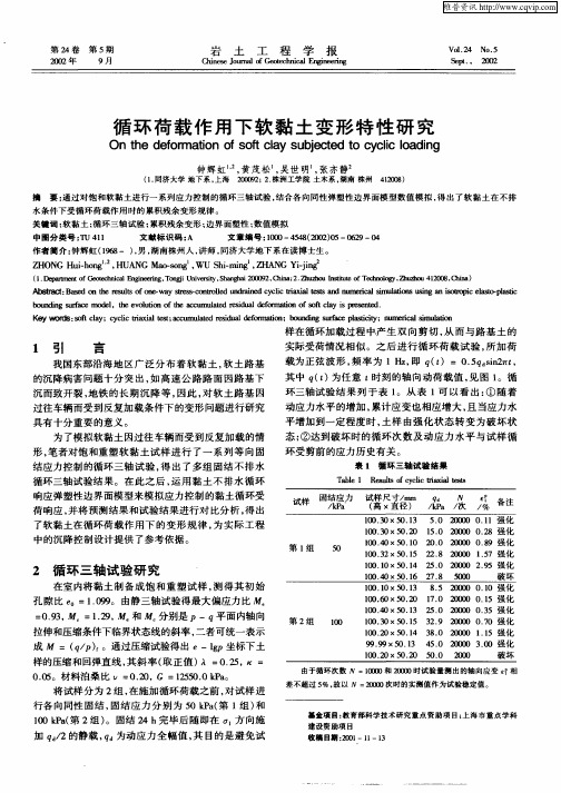 循环荷载作用下软黏土变形特性研究