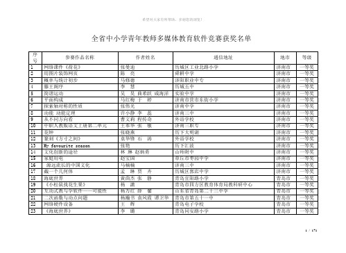 山东省电教能手