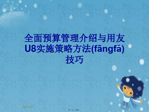 全面预算管理介绍与用友U8实施策略方法技巧