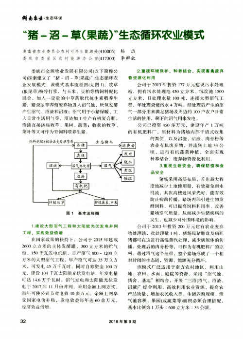 “猪—沼—草(果蔬)”生态循环农业模式