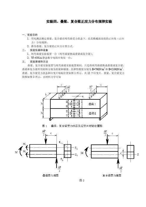 实验四、叠梁、复合梁正应力分布规律实验