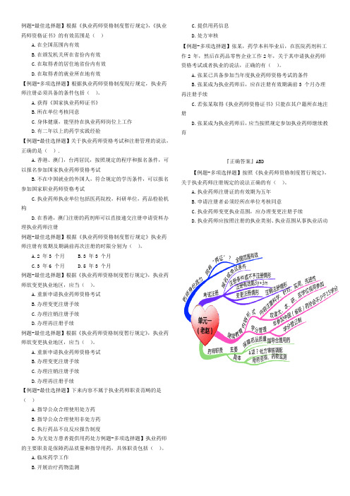 2016年执业药师法规试题