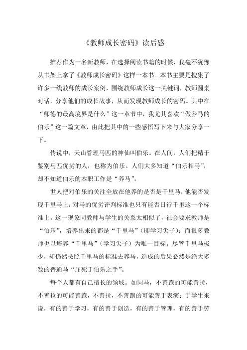 教师成功密码读后感