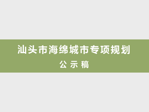 汕头市海绵城市专项规划-公示稿