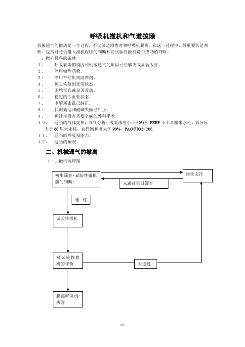 呼吸机撤机和拔管