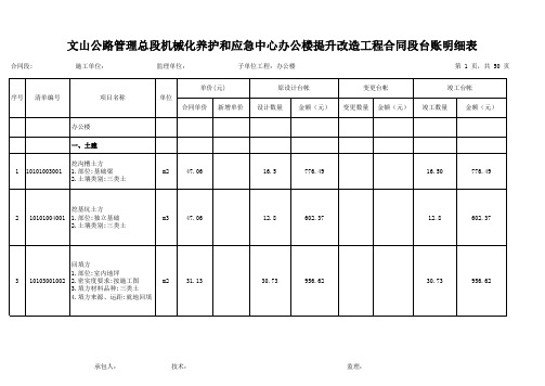 台账表格样表