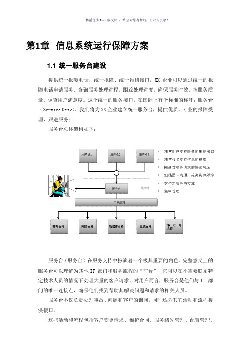 系统运维信息系统运行保障方案(参考模板)