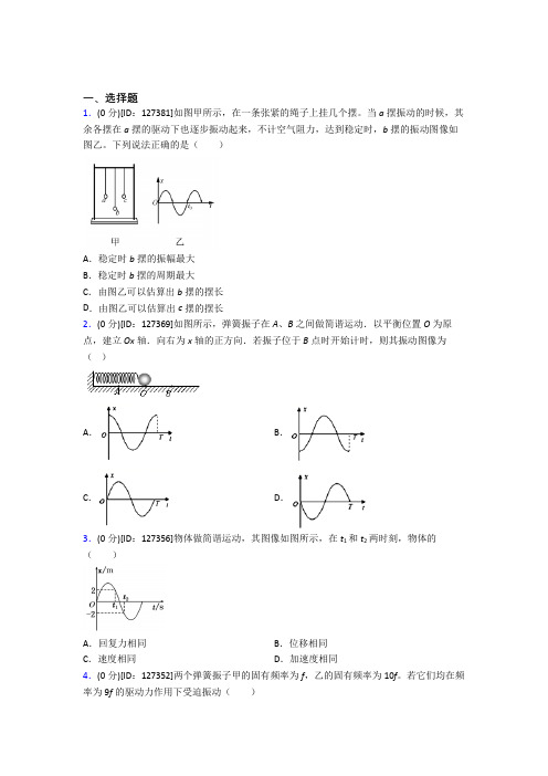 (常考题)人教版高中物理选修一第二章《机械振动》检测(包含答案解析)(1)