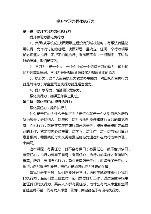 提升学习力强化执行力