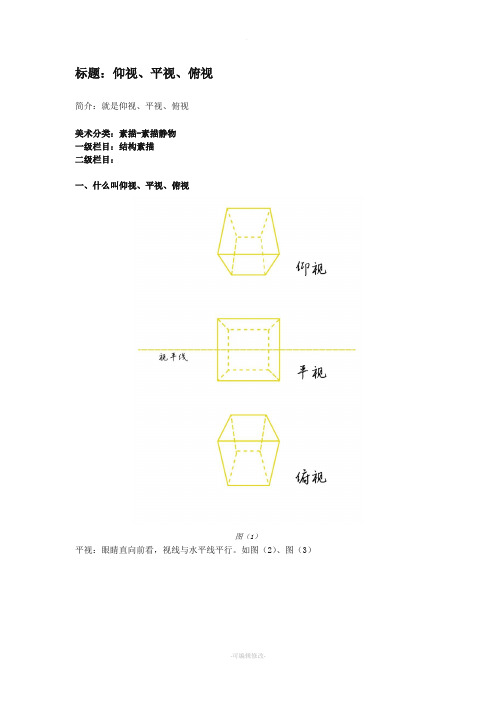 仰视、平视、俯视