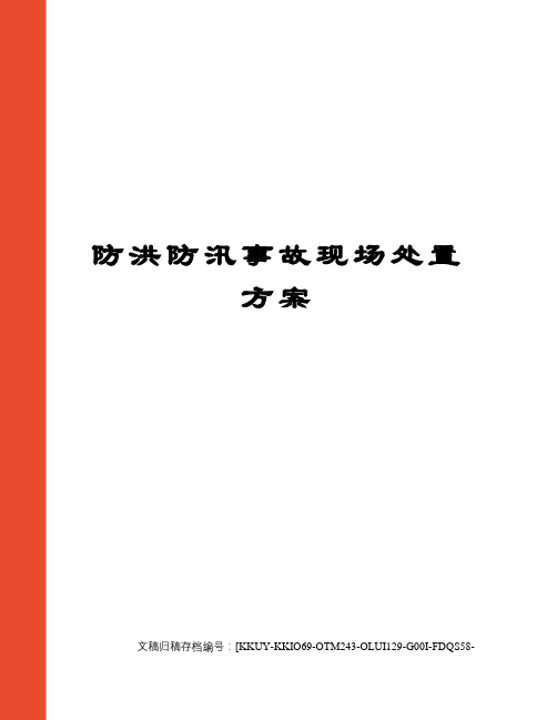 防洪防汛事故现场处置方案(终审稿)