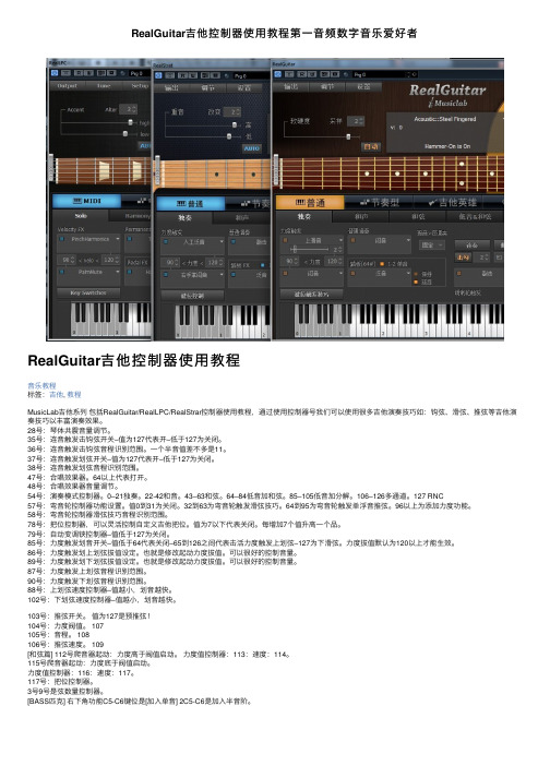 RealGuitar吉他控制器使用教程第一音频数字音乐爱好者