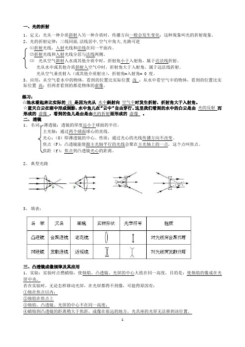 初中物理复习： 透镜及其应用知识点大全