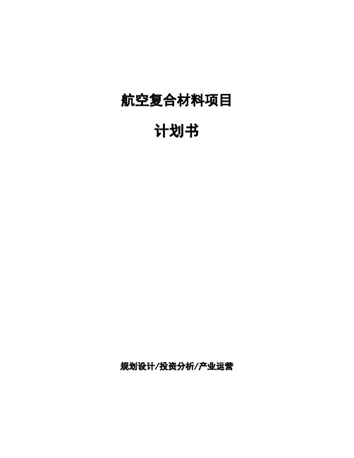 航空复合材料项目计划书 (1)