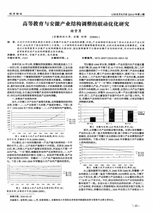 高等教育与安徽产业结构调整的联动优化研究