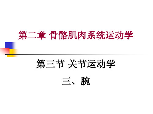 第二章 第三节 关节运动学(三、腕)运动学特征