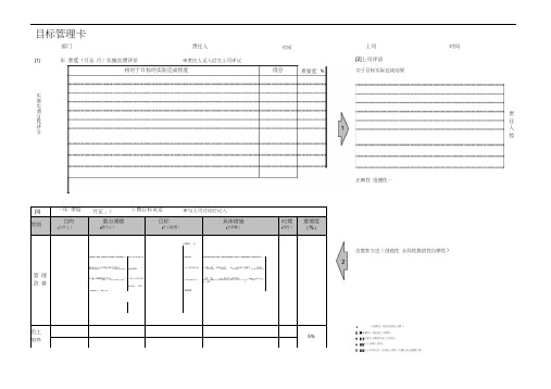 目标管理卡模板
