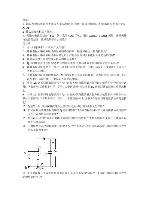 通信电子线路问题汇总-student