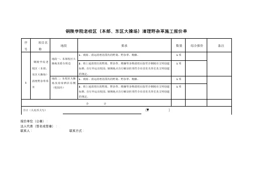 铜陵学院老校区(本部)1#宿舍楼南面播种草坪报价单