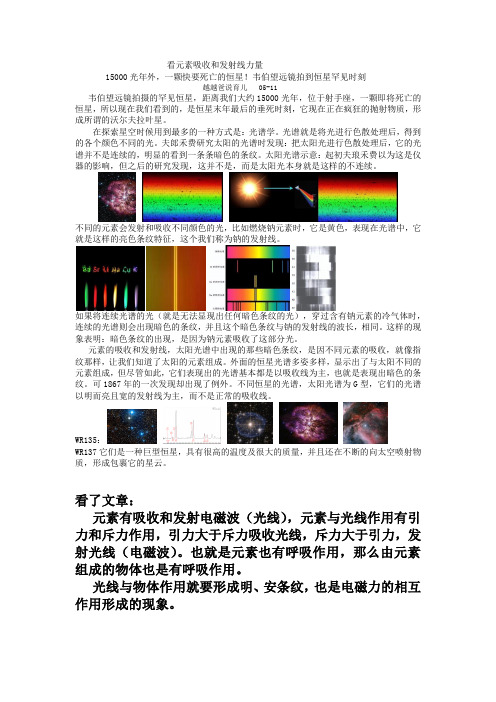 看元素吸收和发射线力量