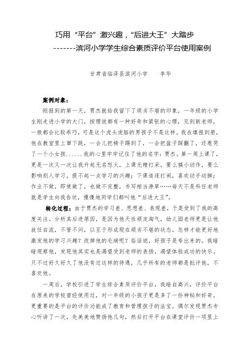 滨河小学学生综合素质评价平台使用案例李华