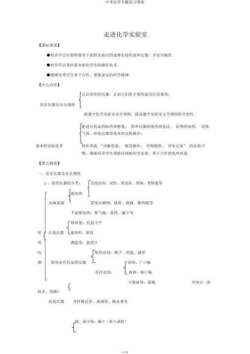 中考化学专题复习教案 