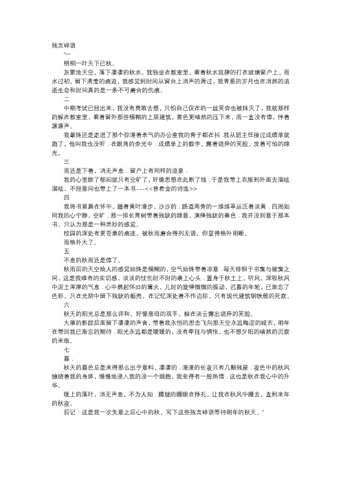 高中作文-残言碎语