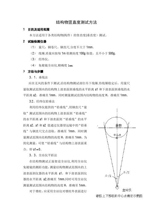 桥梁墩柱等结构物竖直度测试方法【范本模板】