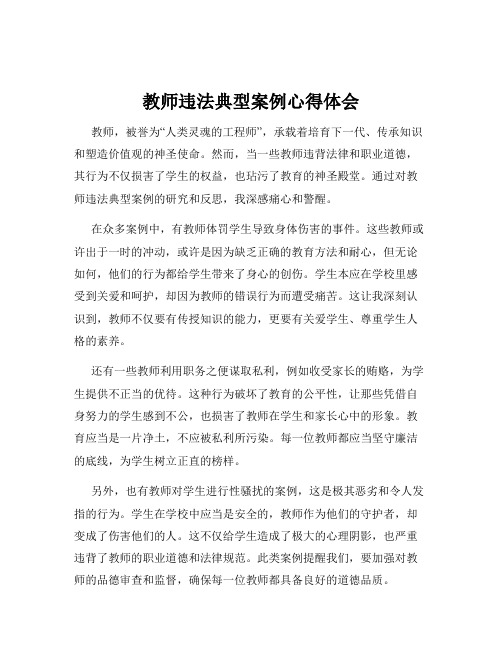 教师违法典型案例心得体会