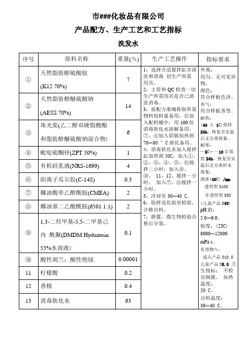 化妆品生产公司洗发水生产工艺