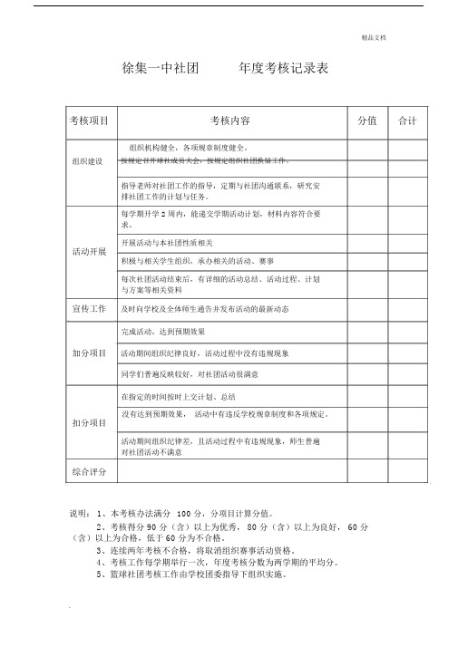 社团年度考核记录表.doc