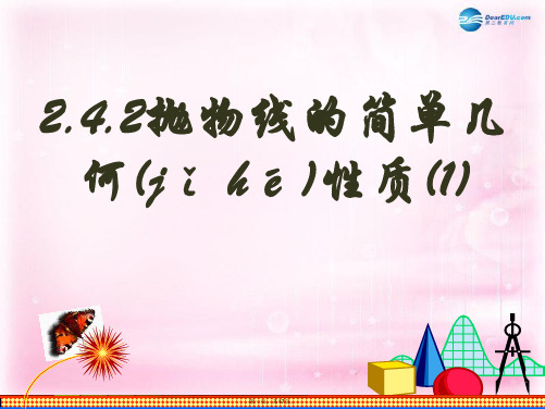 高中数学 2.4.2抛物线的几何性质(一)课件 新人教版选修21