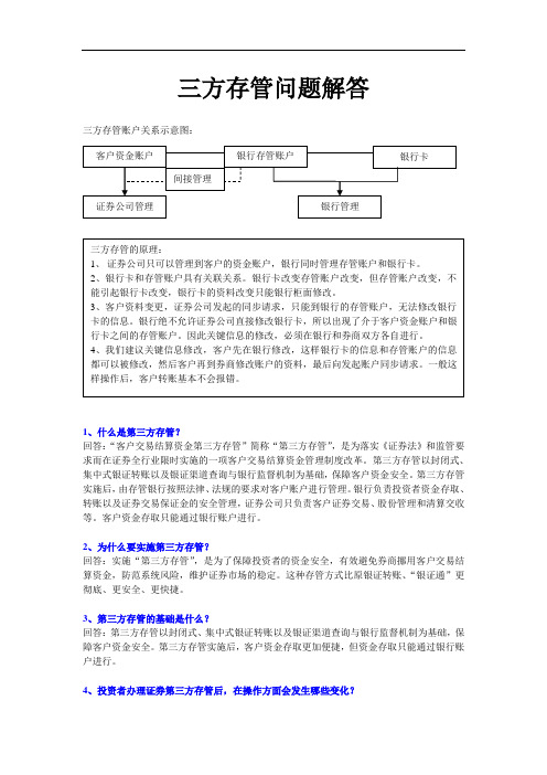 三方存管问题解答090407