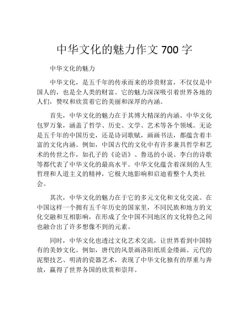 中华文化的魅力作文700字