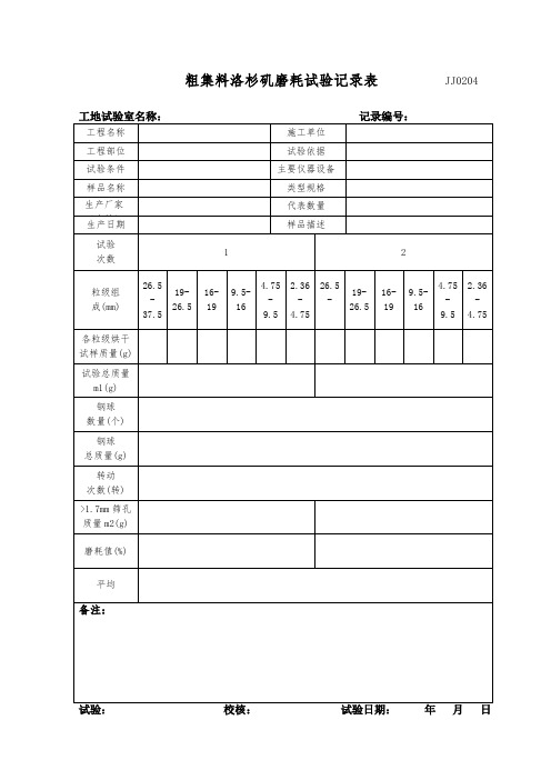 粗集料洛杉矶磨耗记录+报告0204C