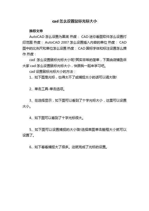 cad怎么设置鼠标光标大小