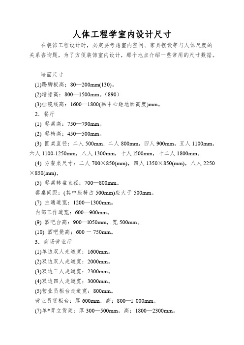 人体工程学室内设计尺寸