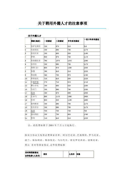 关于聘用外籍人才的注意事项