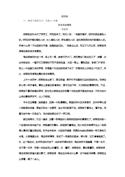 2019版一轮创新思维语文(人教版)练习： 专题二 第五讲 小说最常考的三类探究 Word版含解析