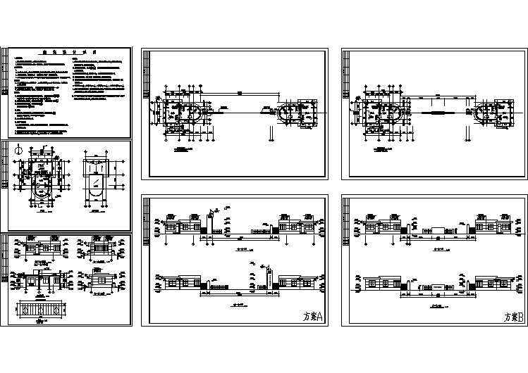某厂区大门传达室建筑详细设计施工方案CAD图纸